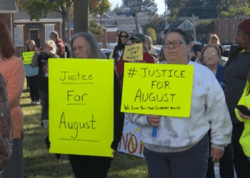 Several locals and visitors gathered at Colbert County Courthouse for a march devoted to August Borden