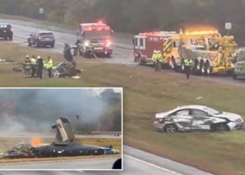 Small plane crashes on I-95 during Massachusetts rush hour, killing 2