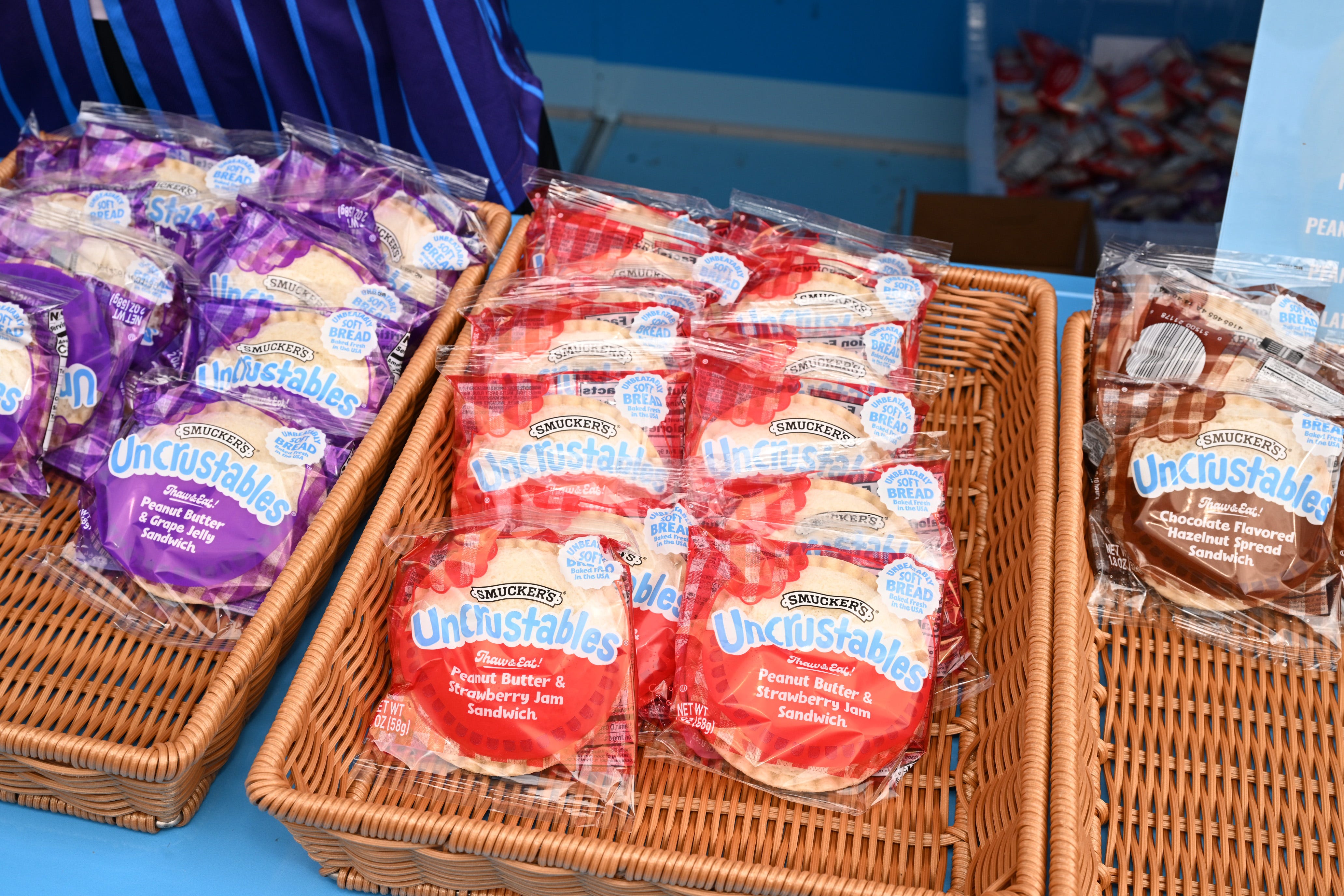 A basket of Uncrustables at the 2024 Little League Baseball World Series in Pennsylvania.