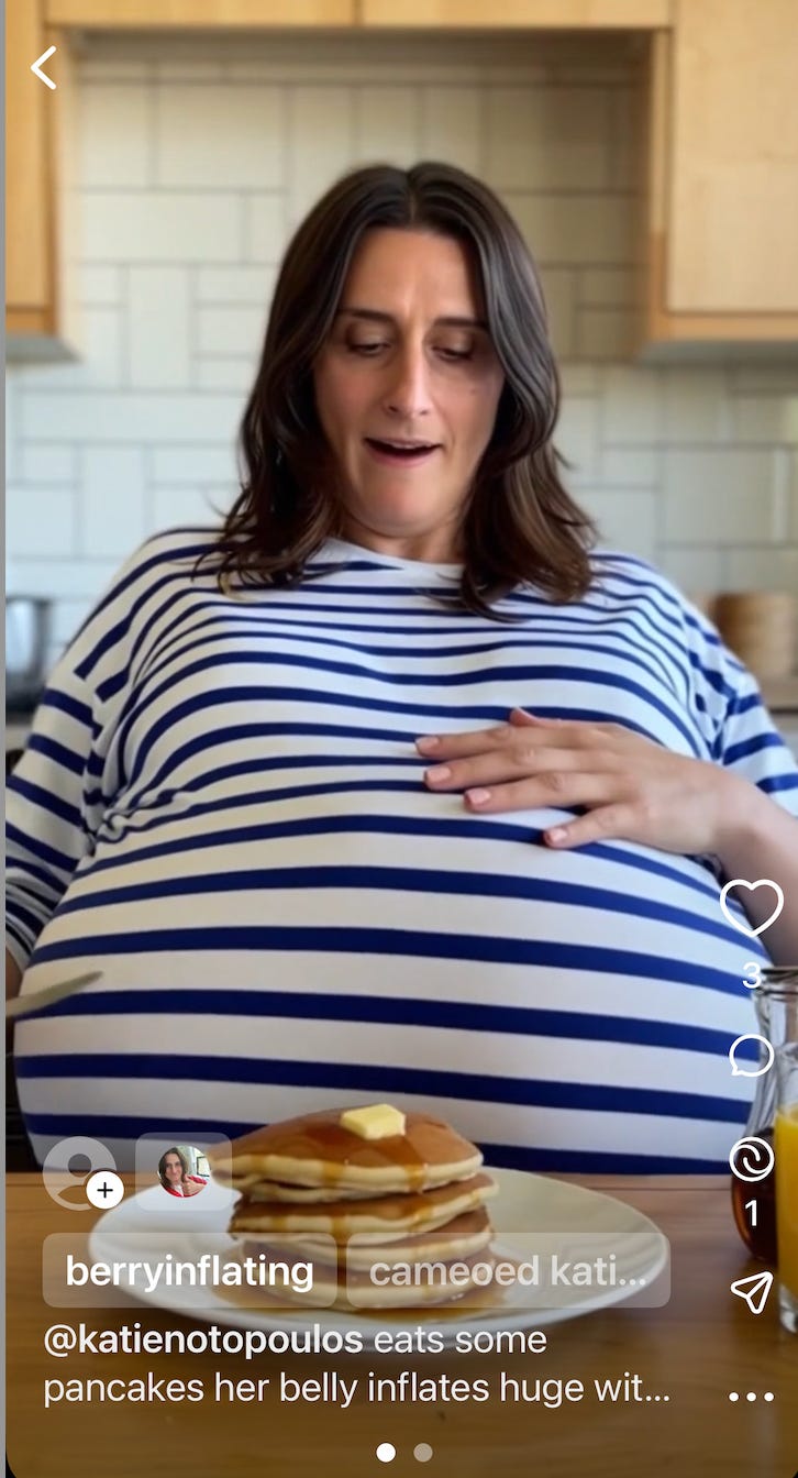 woman in striped shirt with huge belly