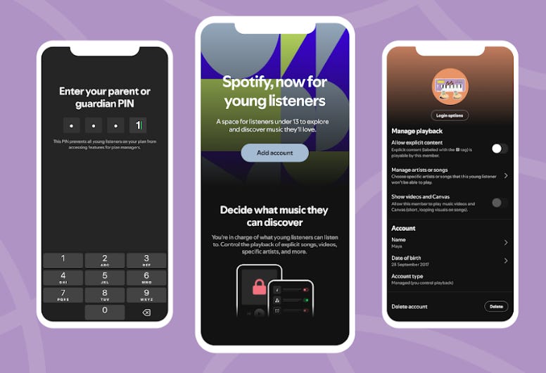 screenshots of phones with spotify
