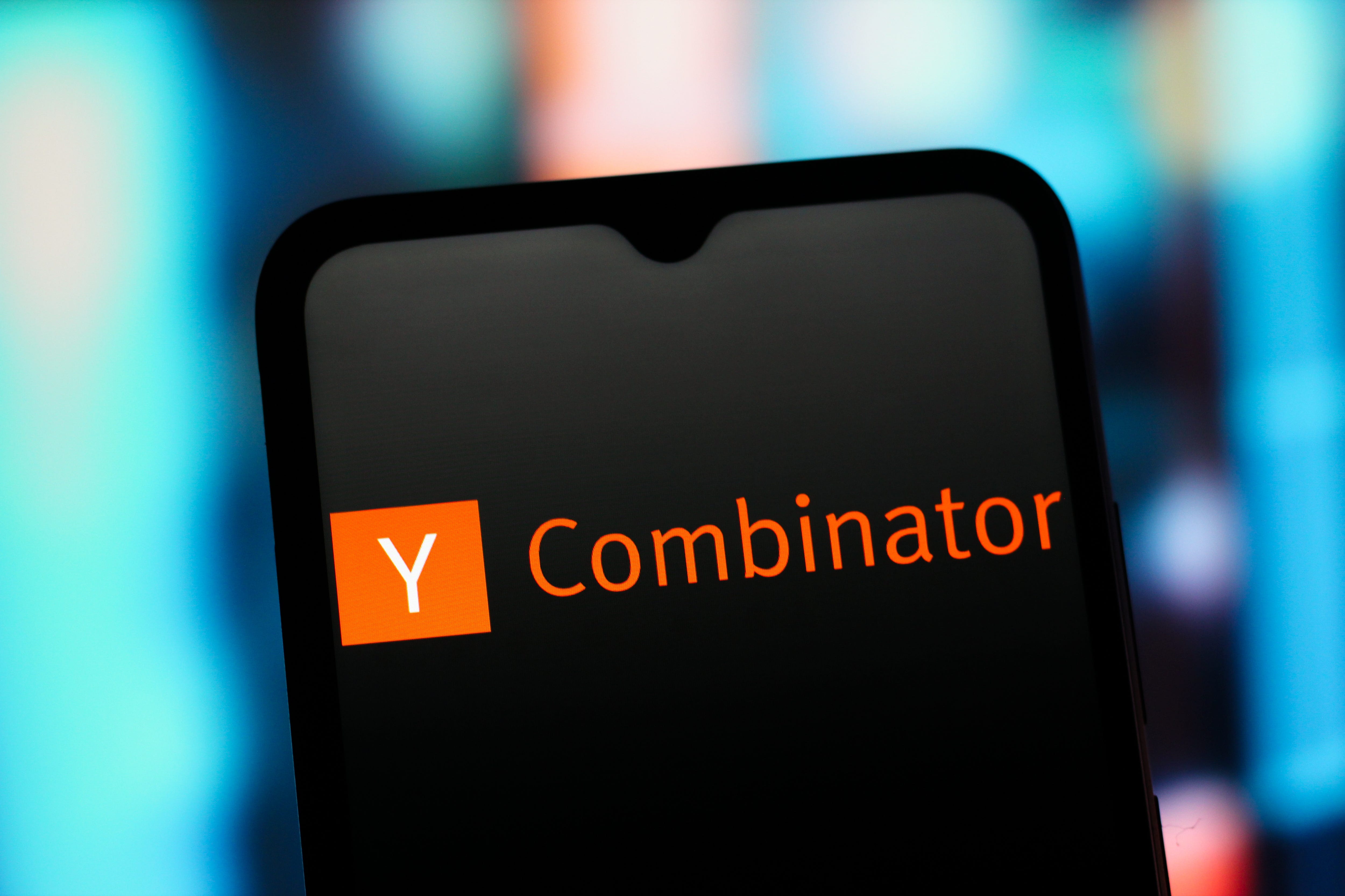 Y Combinator logo on a phone background