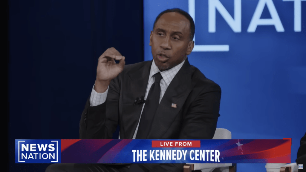 Stephen A. Smith speaking at the NewsNation Town Hall at The Kennedy Center.