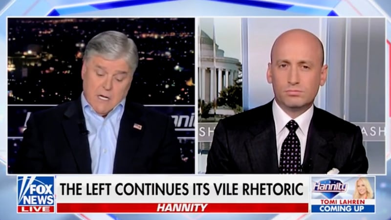 Sean Hannity and Stephen Miller discuss Gavin Newsom on Fox News.