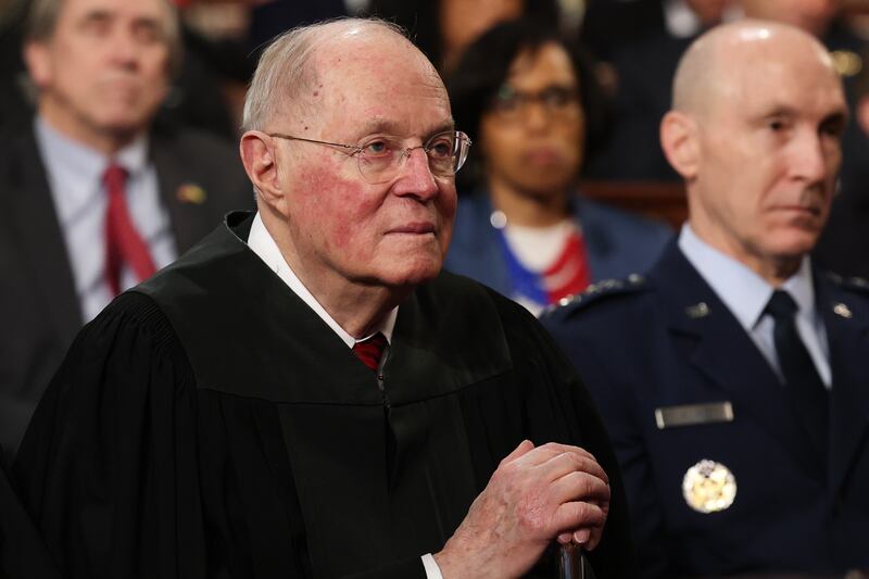 Retired Supreme Court Justice Anthony Kennedy, pictured on March 04, 2025, denounced the rise in vulgarity and partisanship in the U.S. in a lengthy interview with The New York Times.