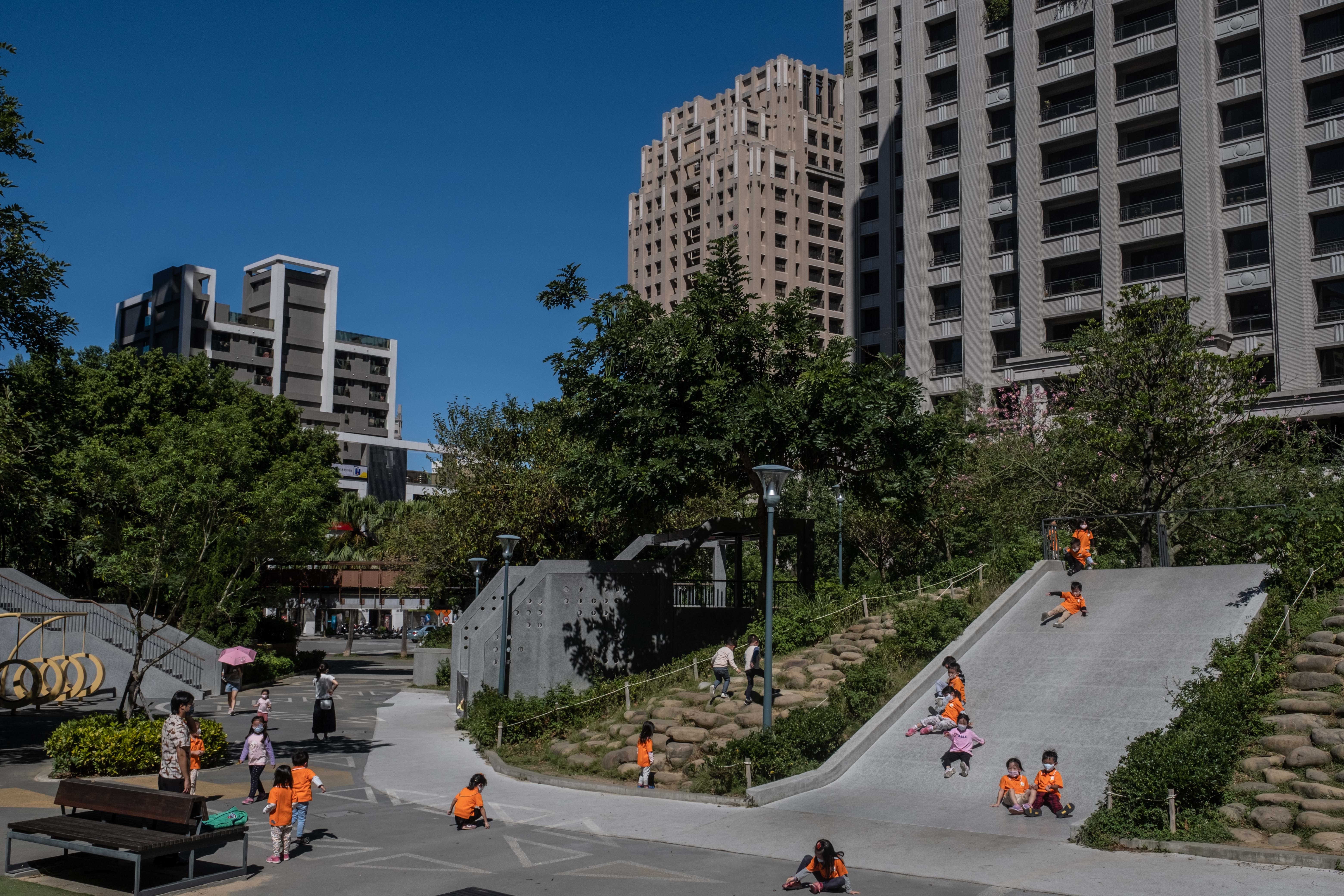 Residential buildings in the Guanxin district of Hsinchu, Taiwan