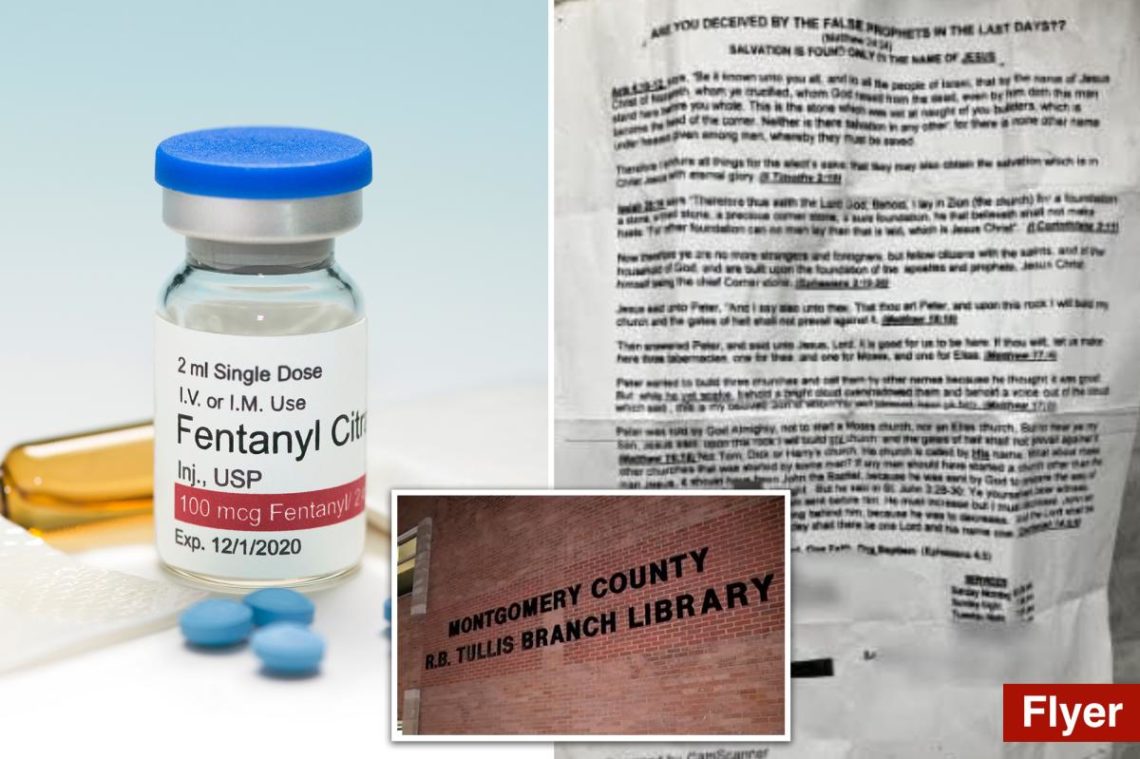 Texas maintenance workers poisoned by fentanyl-laced flyer outside library