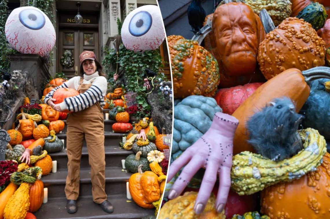 The New York residents splashing $4K on their pumpkinscapes, as the city’s stoop Halloween-decor wars heat up this scary season