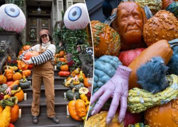 The New York residents splashing $4K on their pumpkinscapes, as the city’s stoop Halloween-decor wars heat up this scary season