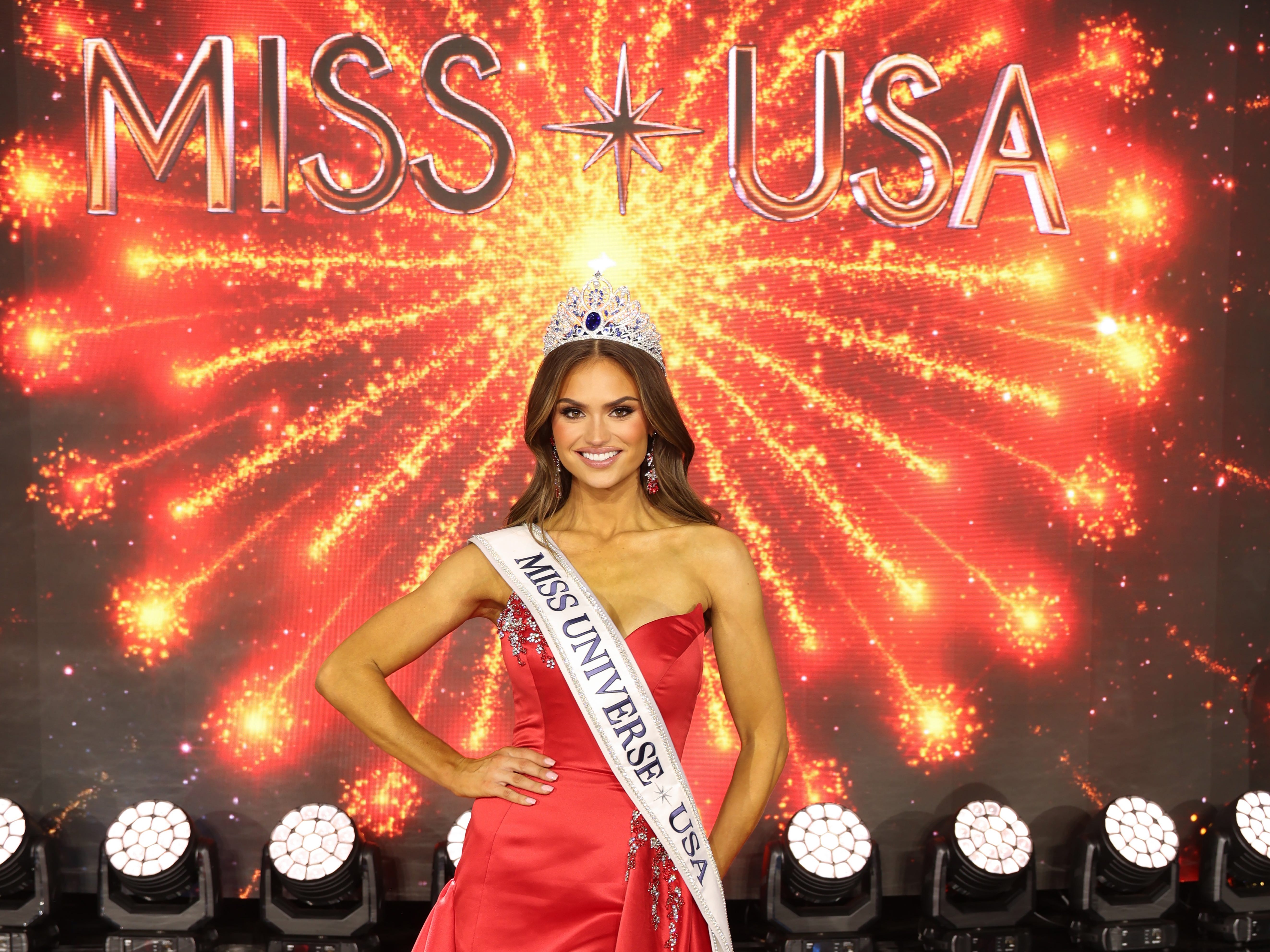 Miss USA 2025 Audrey Eckert poses after being crowned.