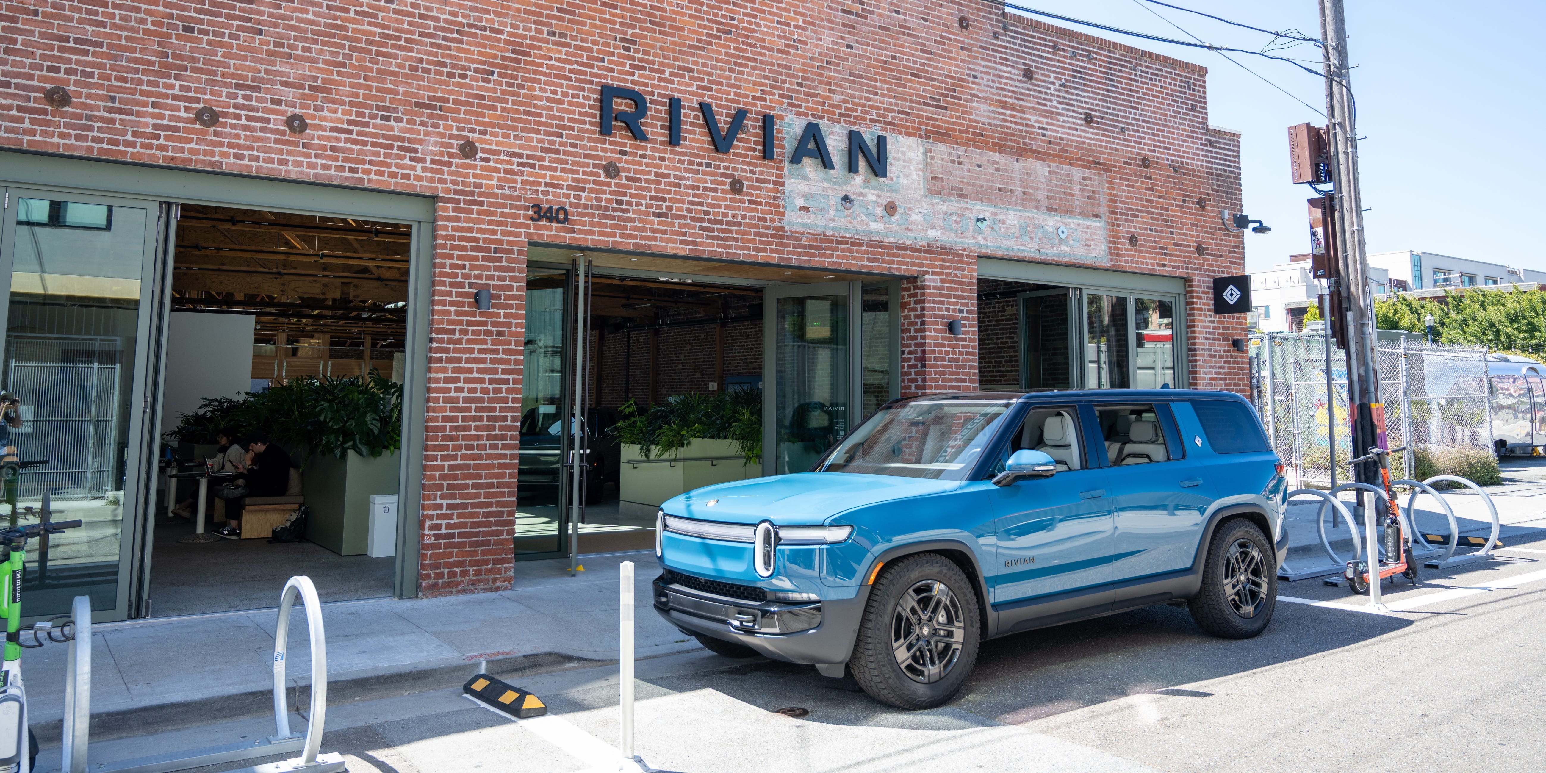 Outside of a rivian store