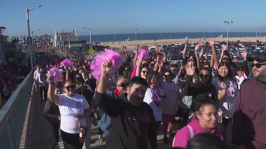 Thousands take to Santa Monica for Making Strides Against Breast Cancer walk