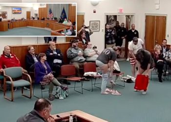 Three activists strip at a Maine school board meeting in protest of trans athlete policy