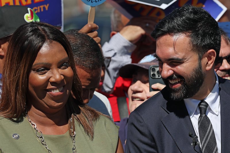NYS Attorney General Letitia James and New York City Mayoral Candidate Zohran Mamdani
