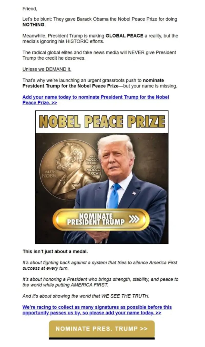 MediasTouch News (https://meidasnews.com/news/trump-fundraises-by-attacking-nobel-peace-prize-process)
