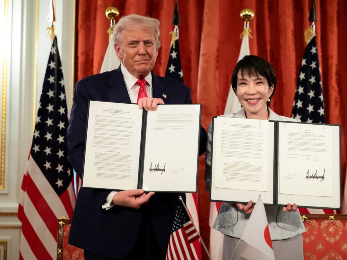 Trump, Japan’s Takaichi sign deal to secure rare earths supply
