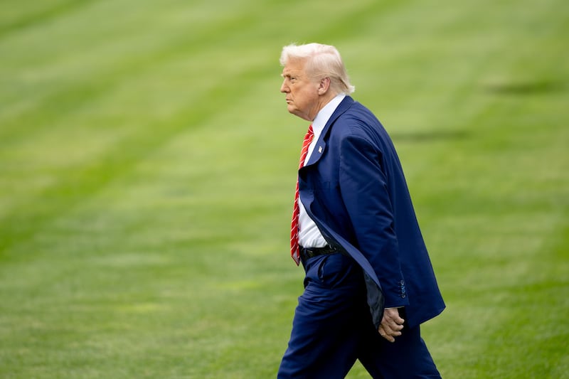 President Donald Trump walks to board Marine One at the White House in Washington, D.C., on May 30, 2025.