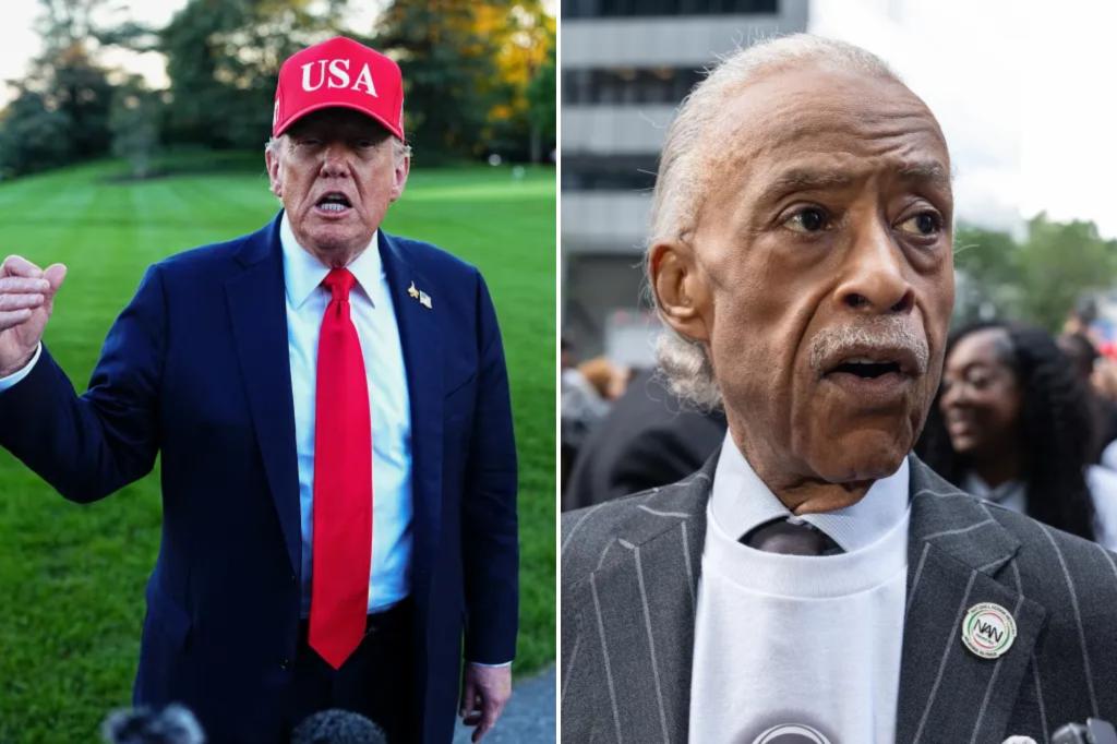 Trump mocks Al Sharpton with unflattering snap and calls for probe into his ‘lowest rated’ show