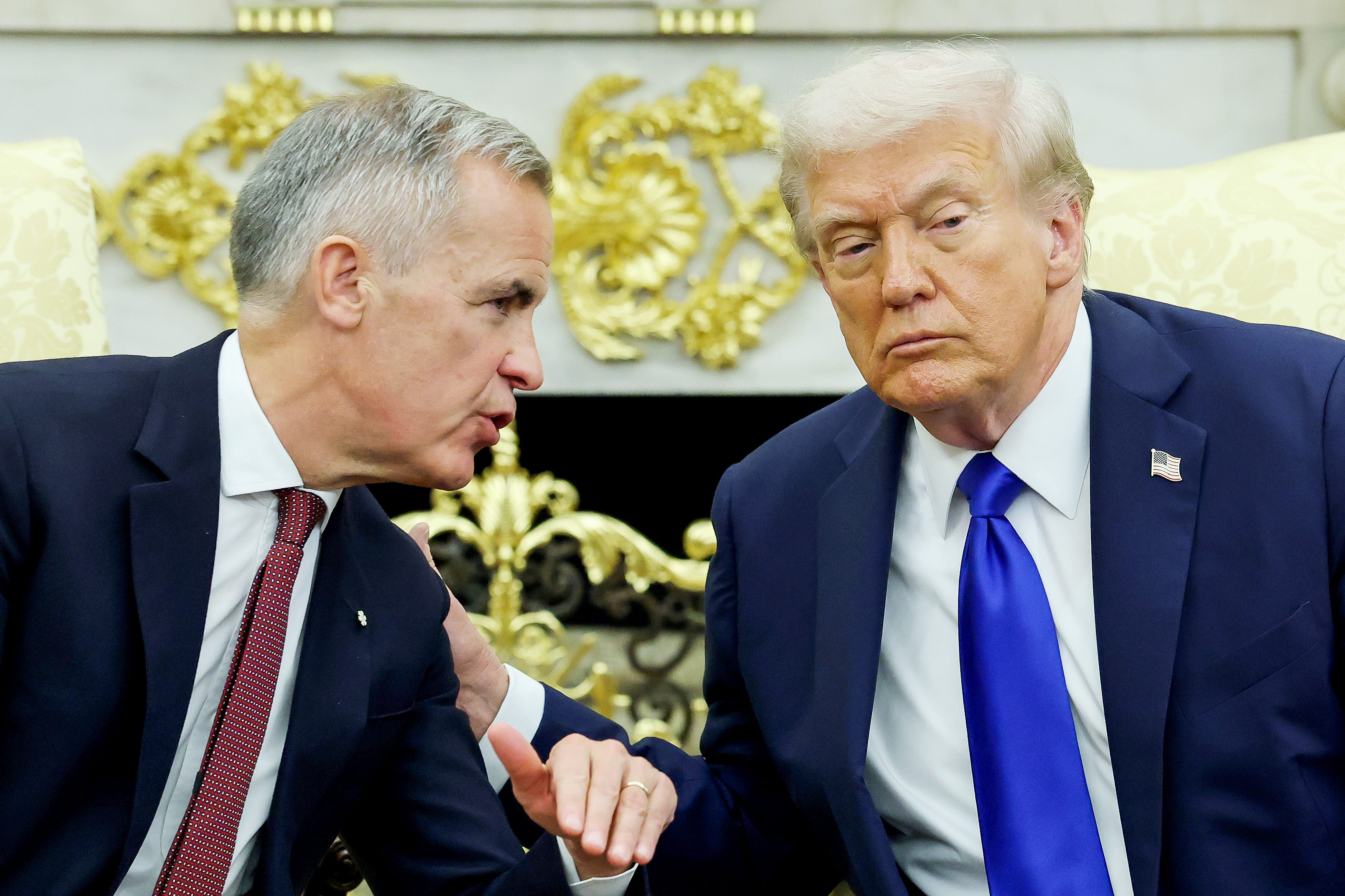 Canadian Prime Minister Mark Carney is talking to President Donald Trump.