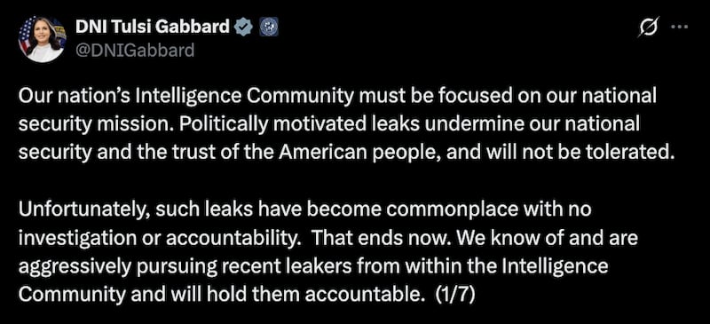 Gabbard's tweet from earlier in March.
