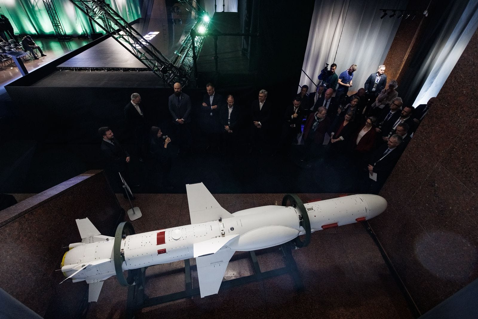 An image released by Ukraine of a modified Neptune cruise missile.