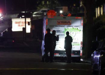 Video shows security opening fire on U-Haul truck outside Coast Guard base in California