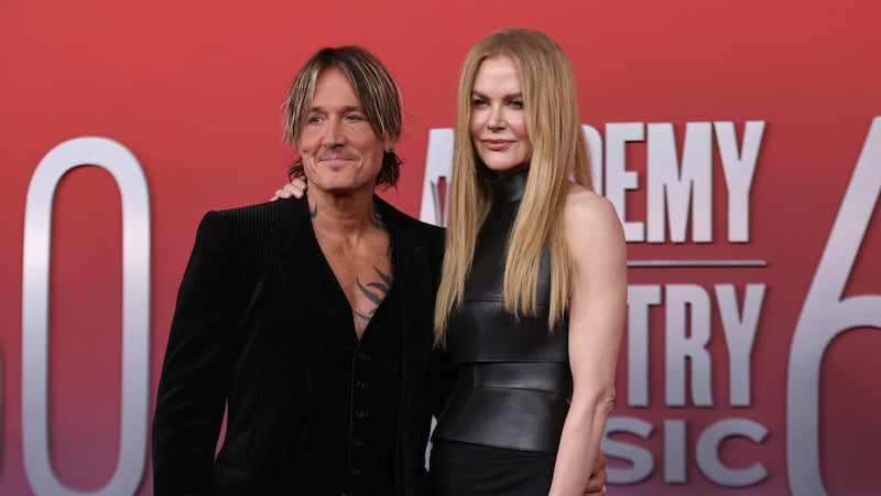FRISCO, TEXAS - MAY 08: EDITORIAL USE ONLY. (L-R) Keith Urban and Nicole Kidman attend the 60th Academy of Country Music Awards at Omni Frisco Hotel at The Star on May 08, 2025 in Frisco, Texas.