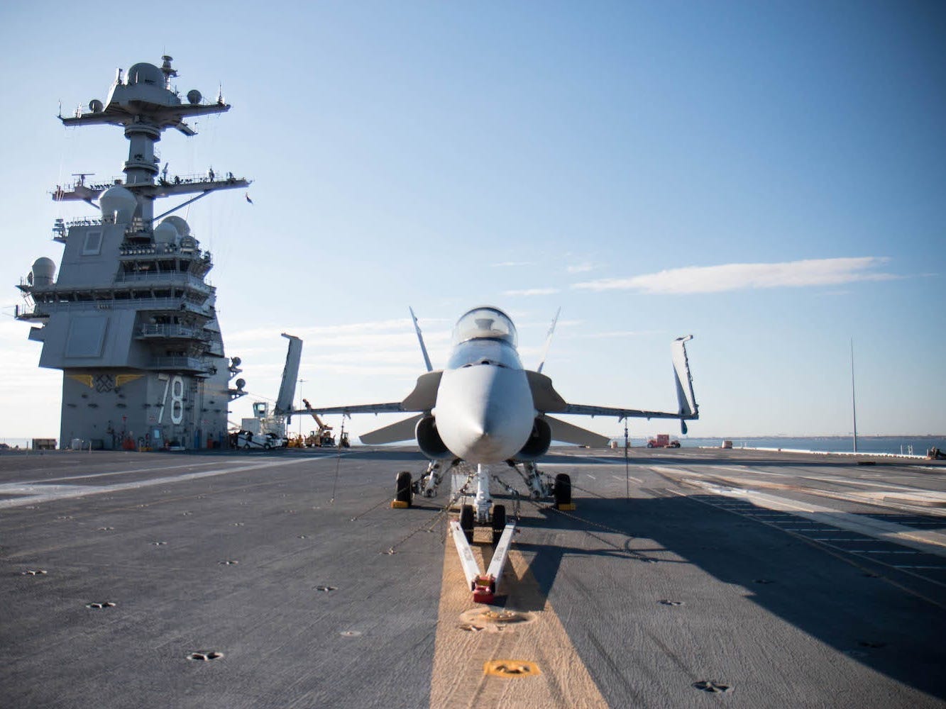 The flight deck of the USS Gerald R. Ford.