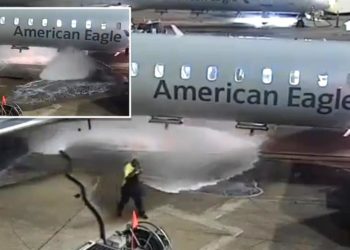 Wild video shows Texas airport worker lose control of fuel hose, spewing highly flammable liquid all over