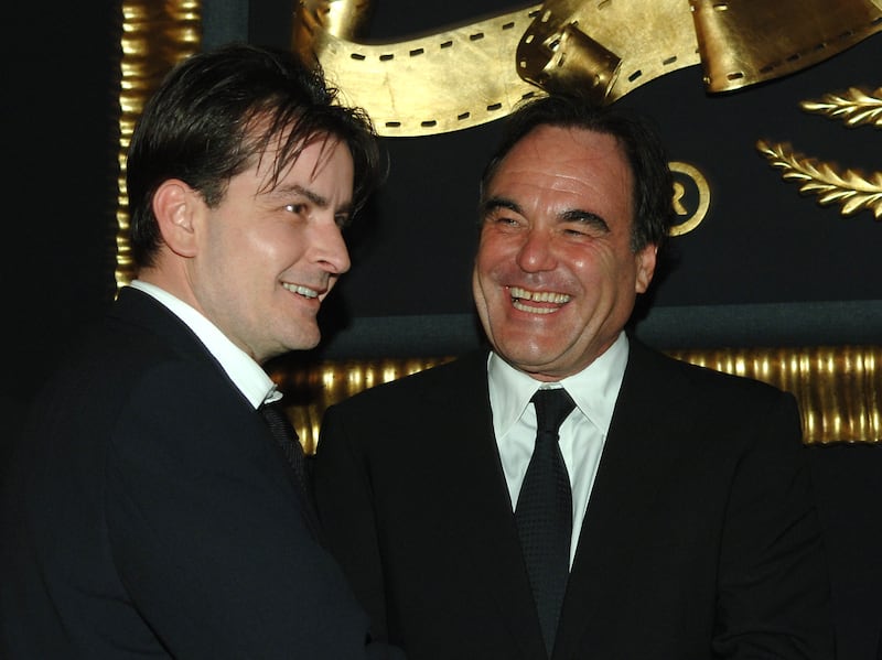 Charlie Sheen and Oliver Stone