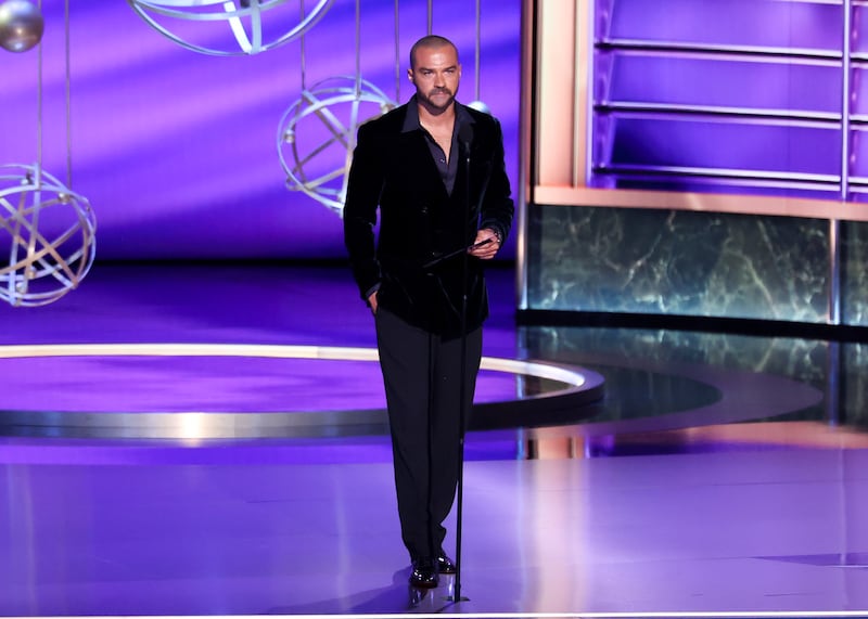 Jesse Williams speaks onstage at the 77th Primetime Emmy Awards held at the Peacock Theater on September 14, 2025 in Los Angeles, California. (Photo by Christopher Polk/Variety via Getty Images)