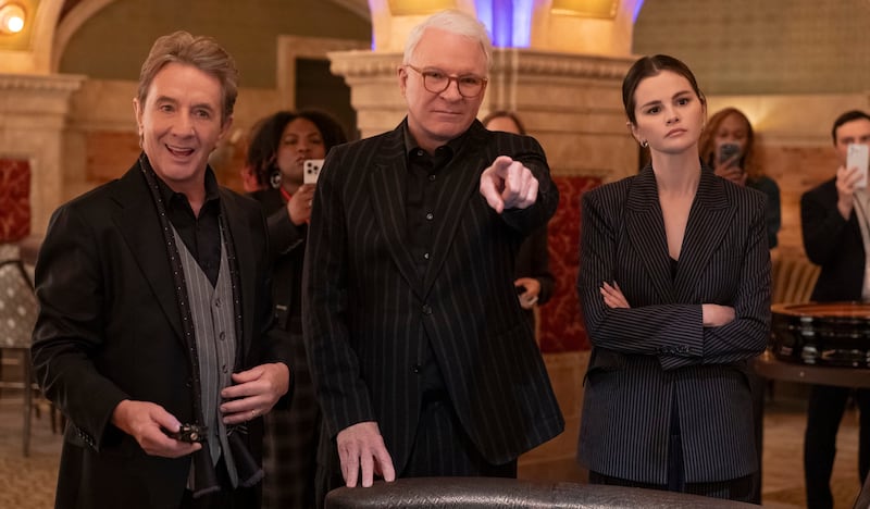 ONLY MURDERS IN THE BUILDING - “The House Always…” - With the clock ticking, the trio doubles down to bring “new” and “old” forces together to bring down a killer — ending in one explosive showdown and the reveals they’ve been chasing all season. (Disney/Patrick Harbron)