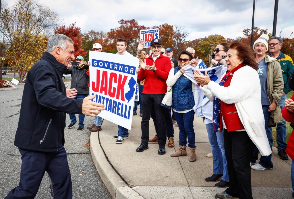 New Jersey Gubernatorial Candidate Jack Ciattarelli greets supporters.