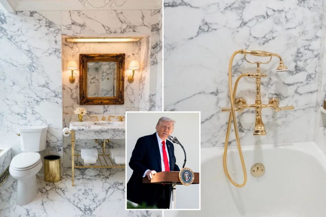 Trump unveils Lincoln Bathroom renovation — complete with gold accents: ‘Very appropriate’