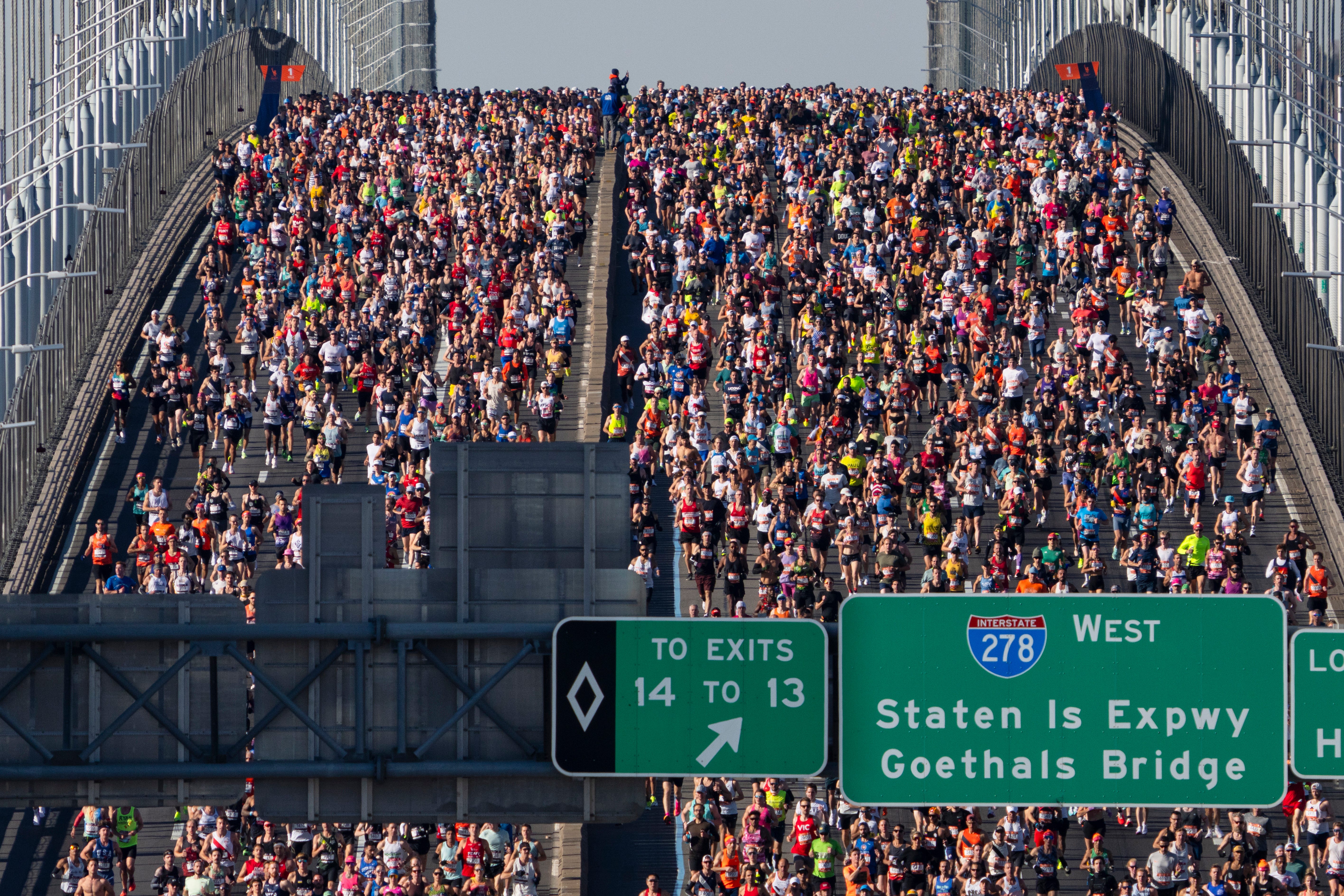 Bridge packed with runners.