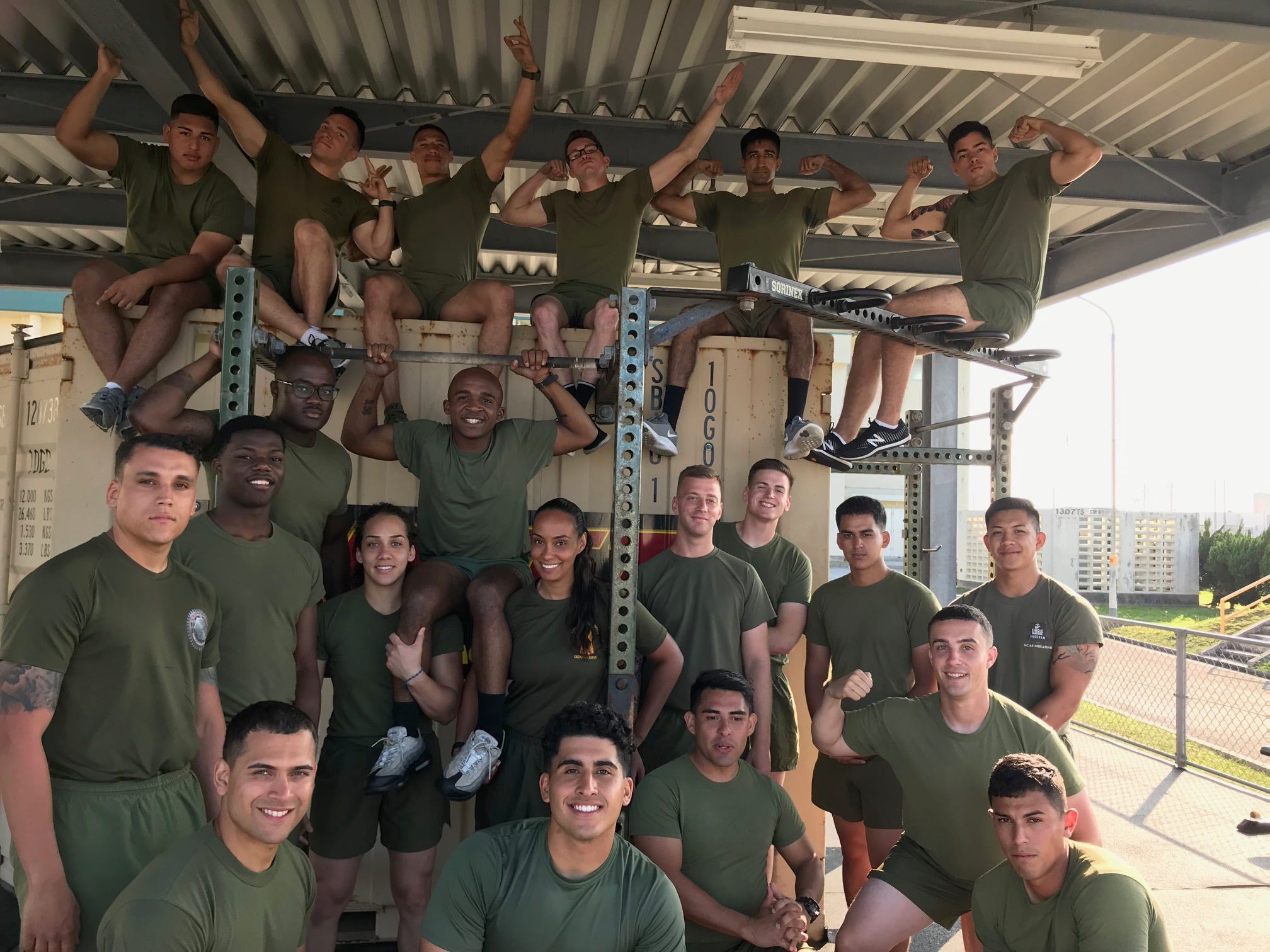 Miguel Echols and his fellow marines