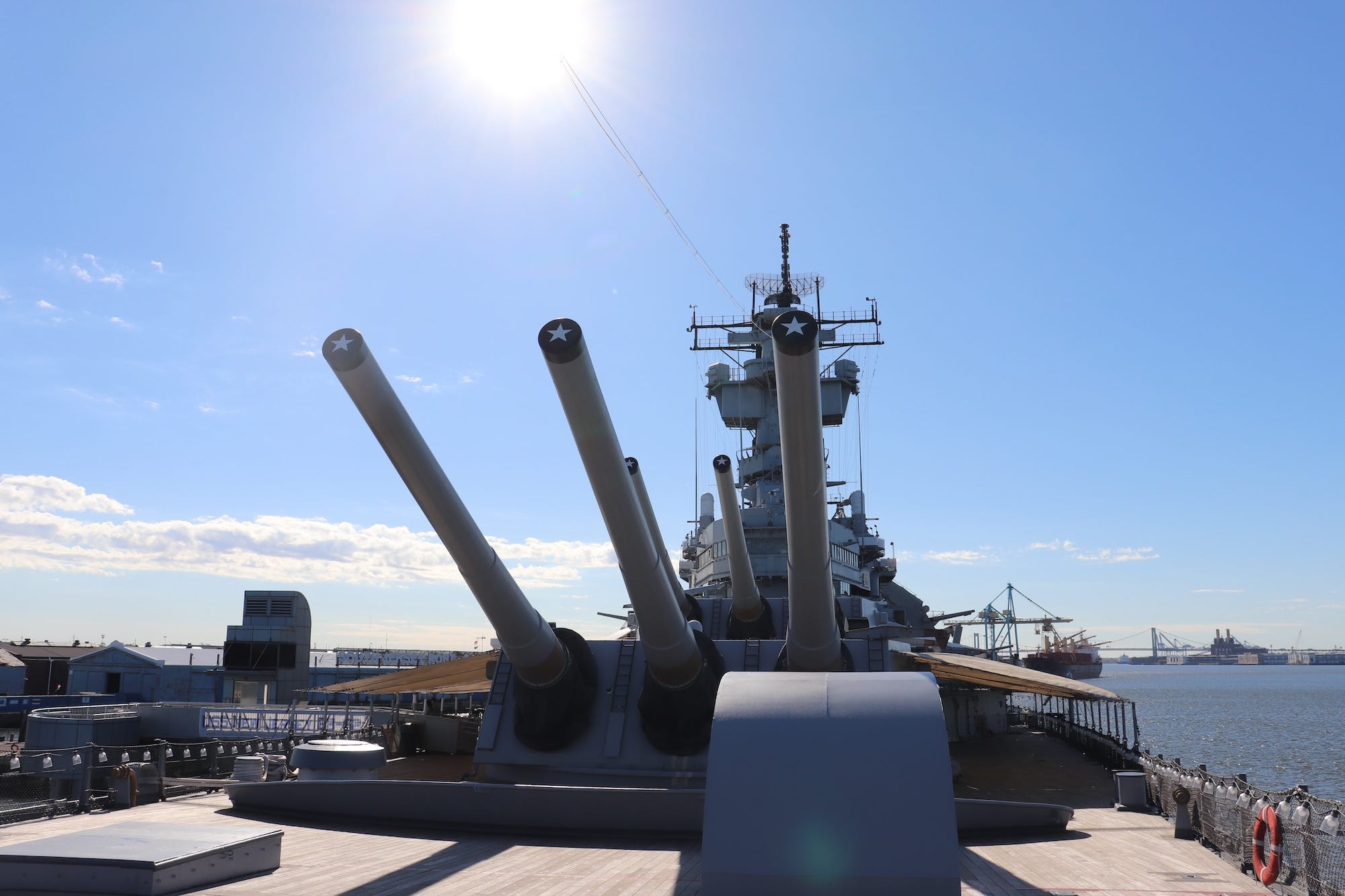 Mark 7 16-inch gun barrels on the USS New Jersey.