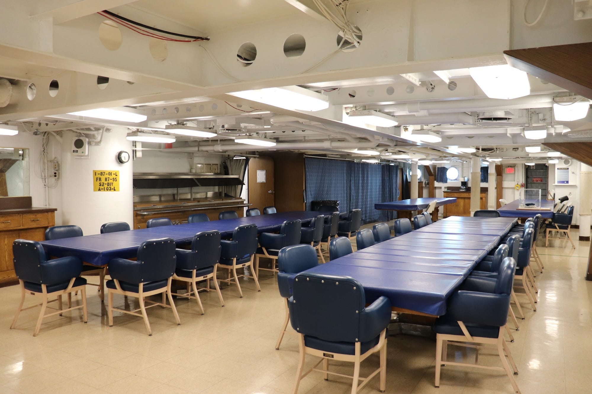 The wardroom on board the USS New Jersey.