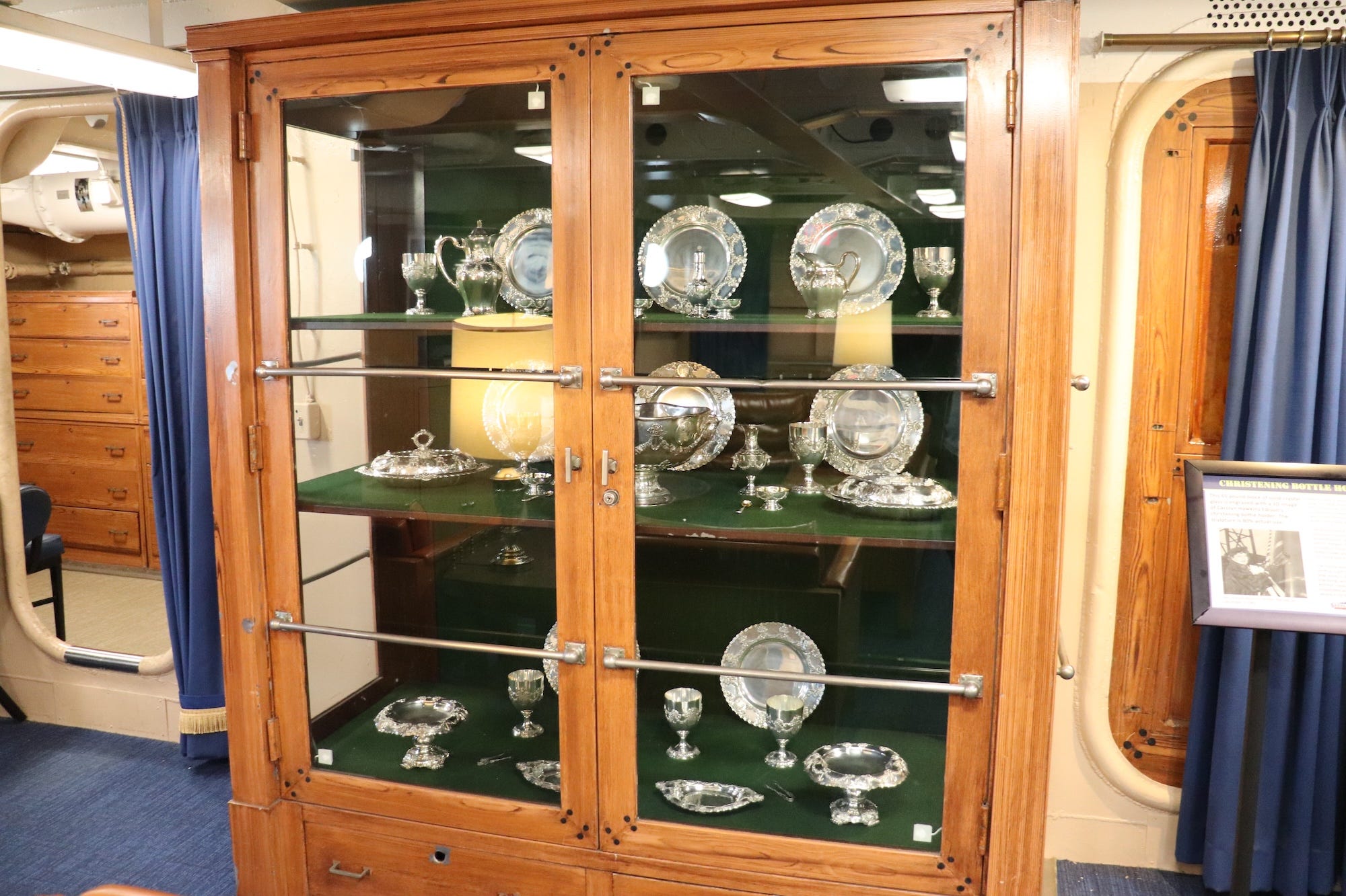 Silver Service in the captain's in-port cabin.