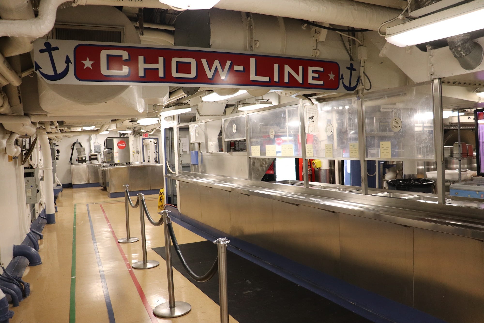 The chow-line on the USS New Jersey.
