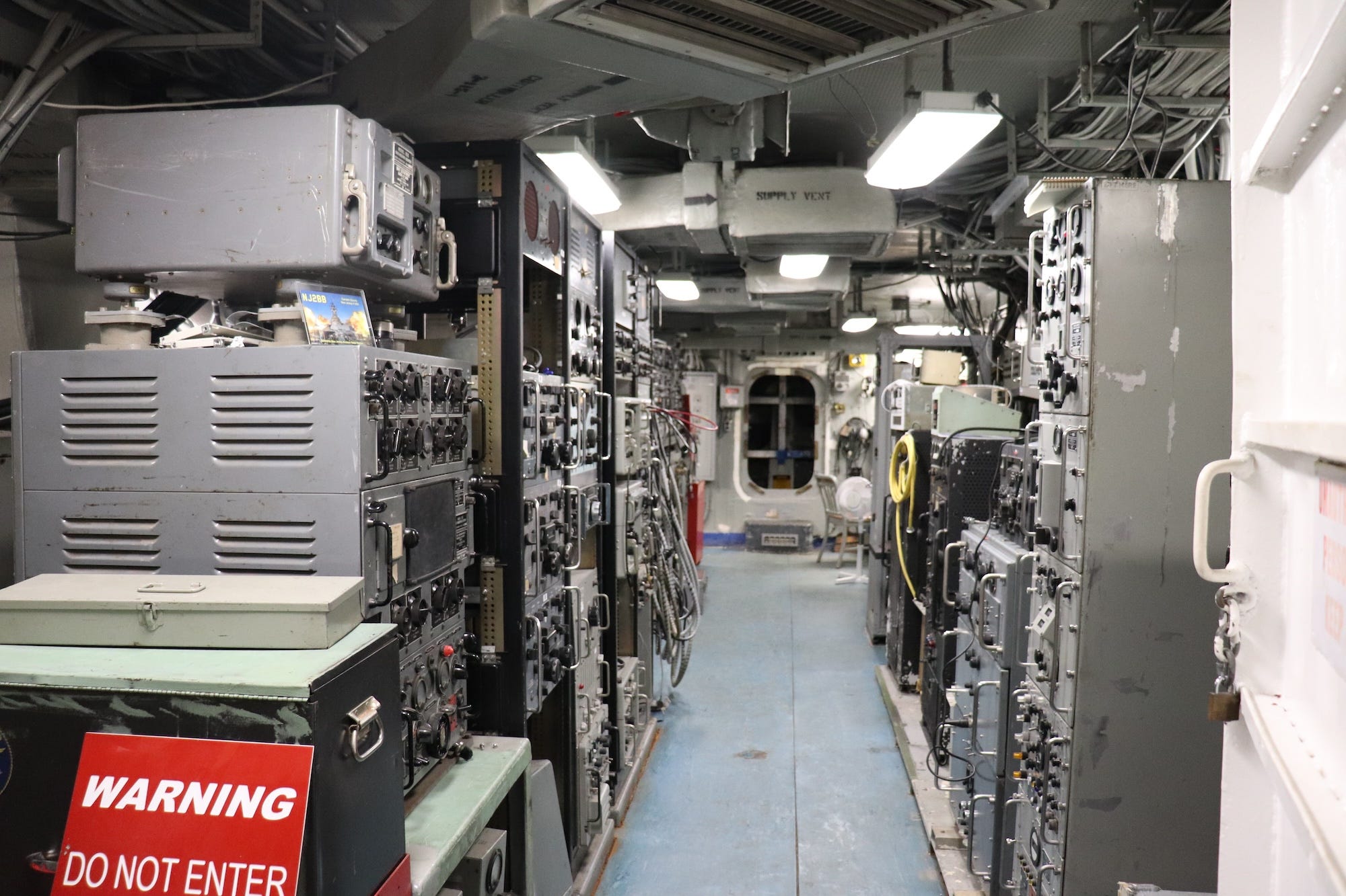 The radio room on the USS New Jersey.