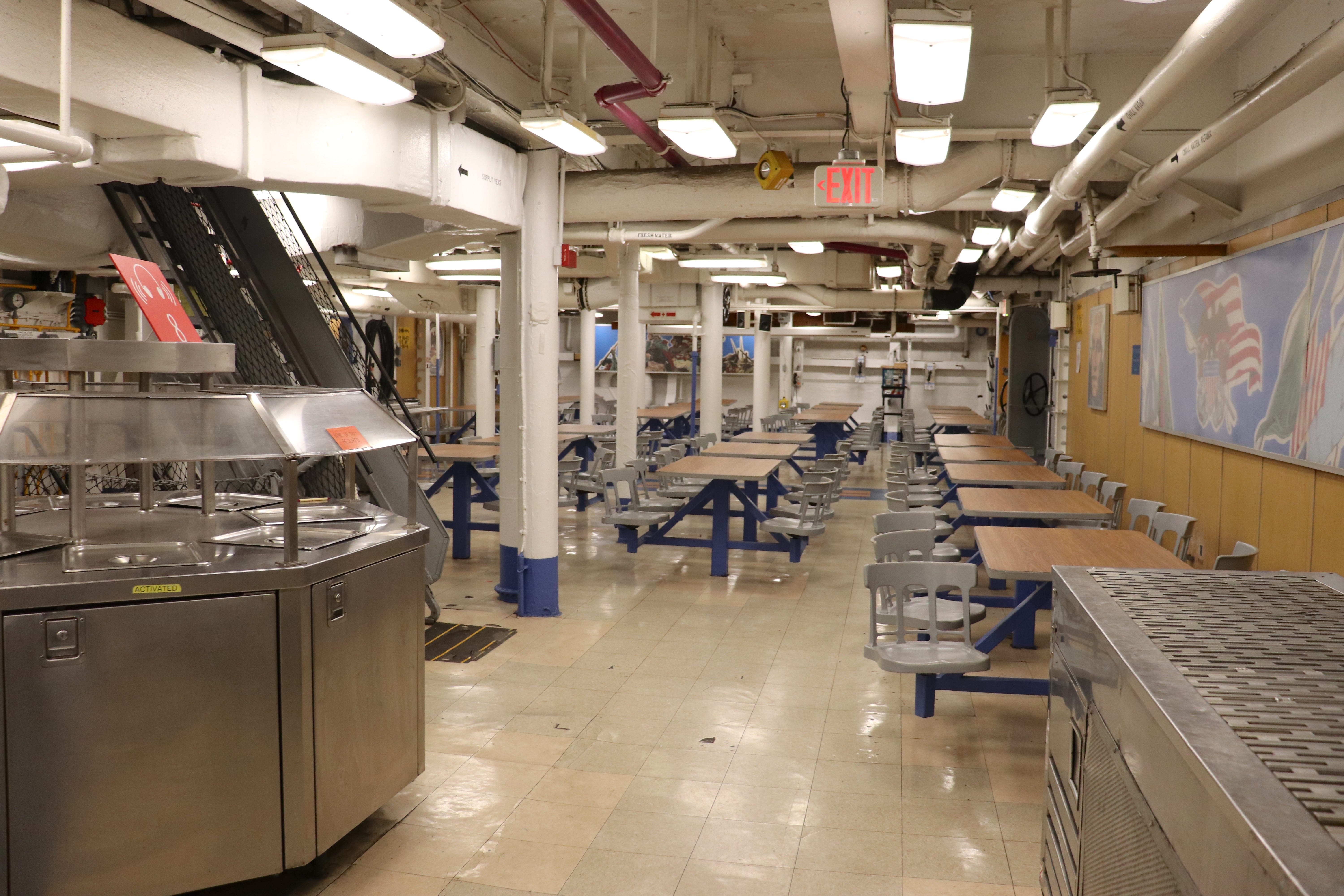 The crew mess on board the USS New Jersey.