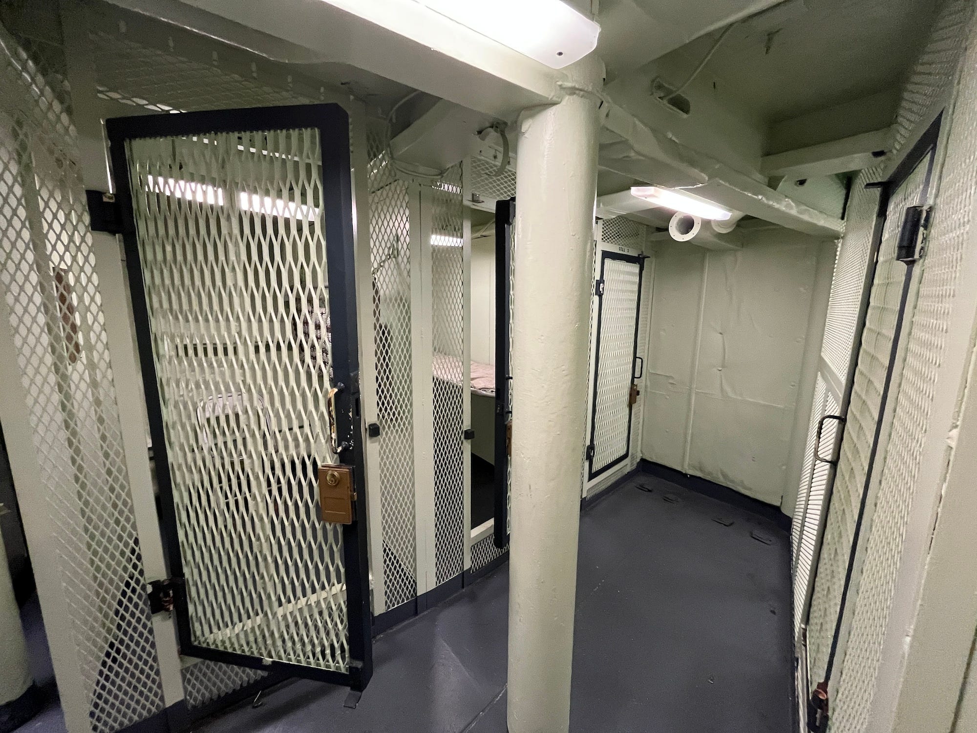 The brig on board the USS New Jersey.