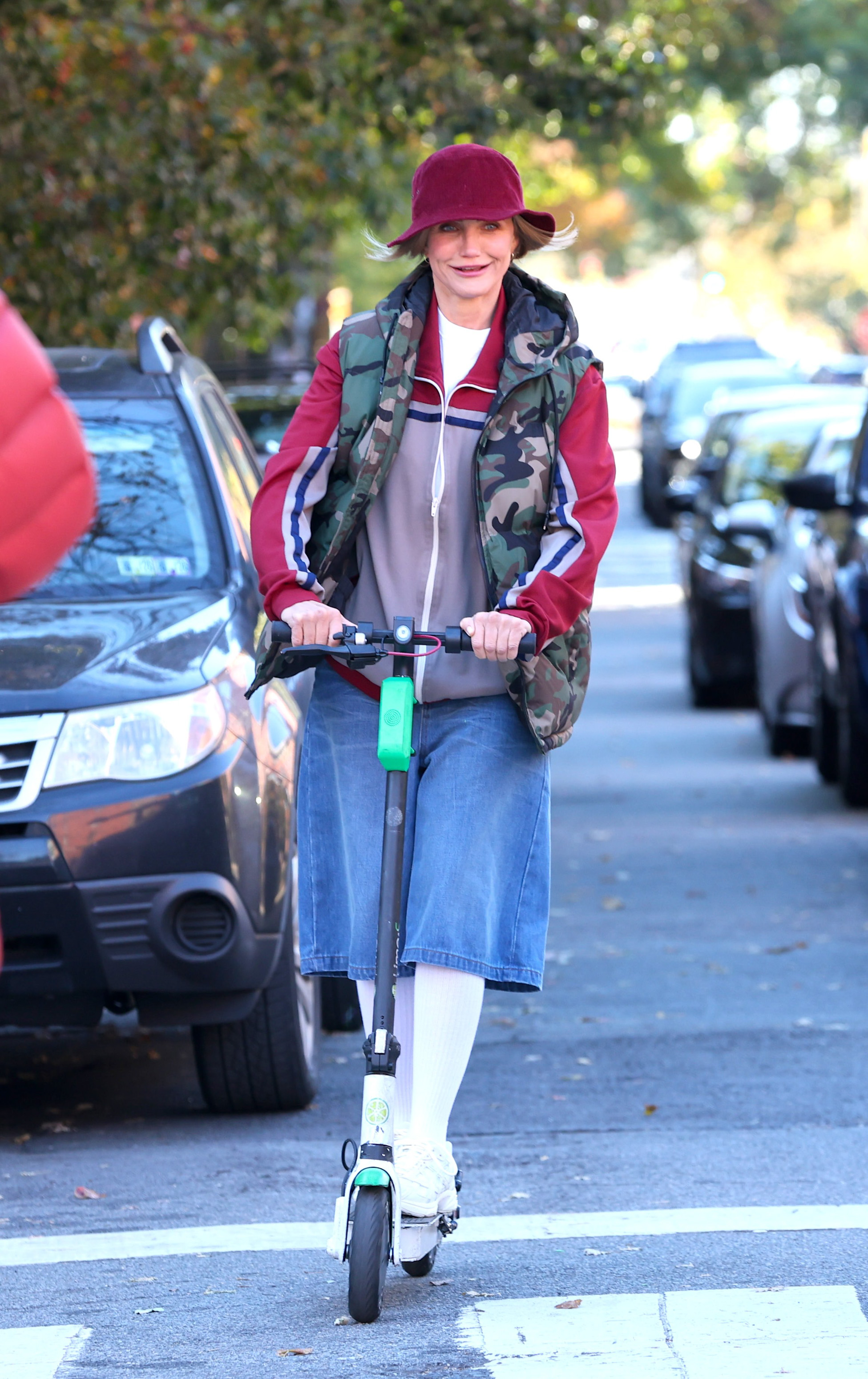 Cameron Diaz seems to be wearing all her hideous clothes at once as she films “Bad Day” in Jersey City.