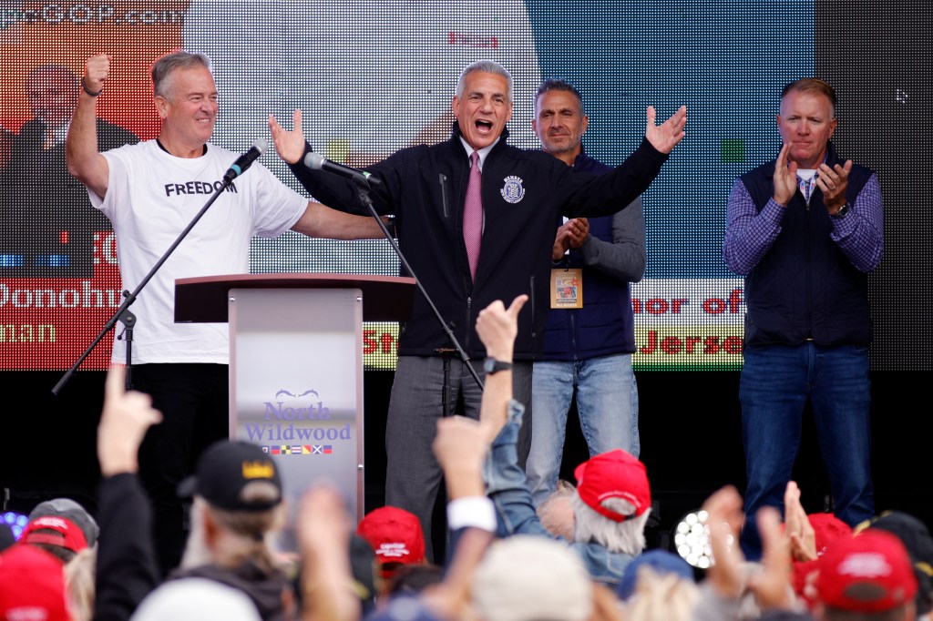 Jack Ciattarelli speaking at a rally in Wildwood, New Jersey.