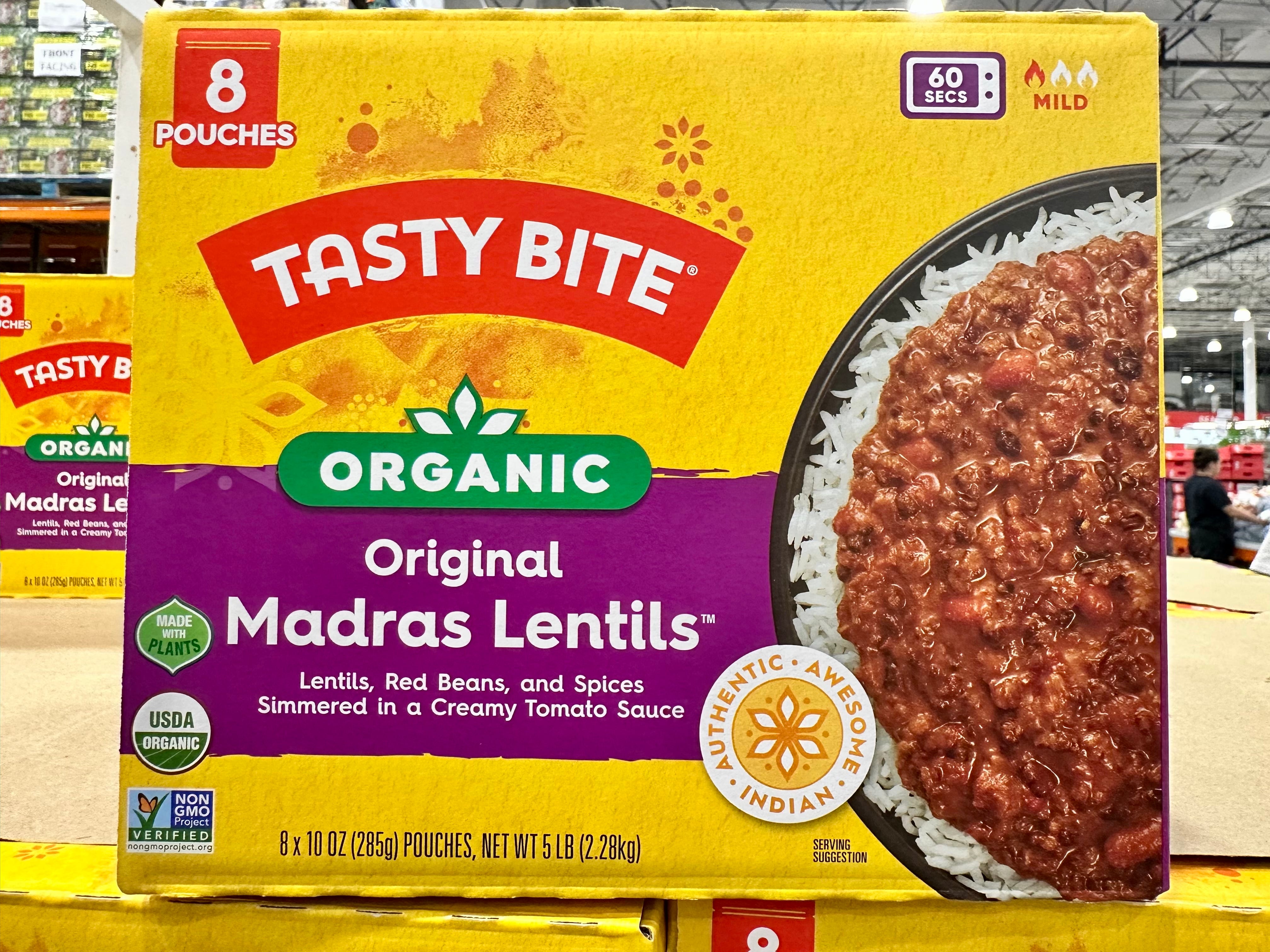 Tasty Bite organic mdras lentils at Costco