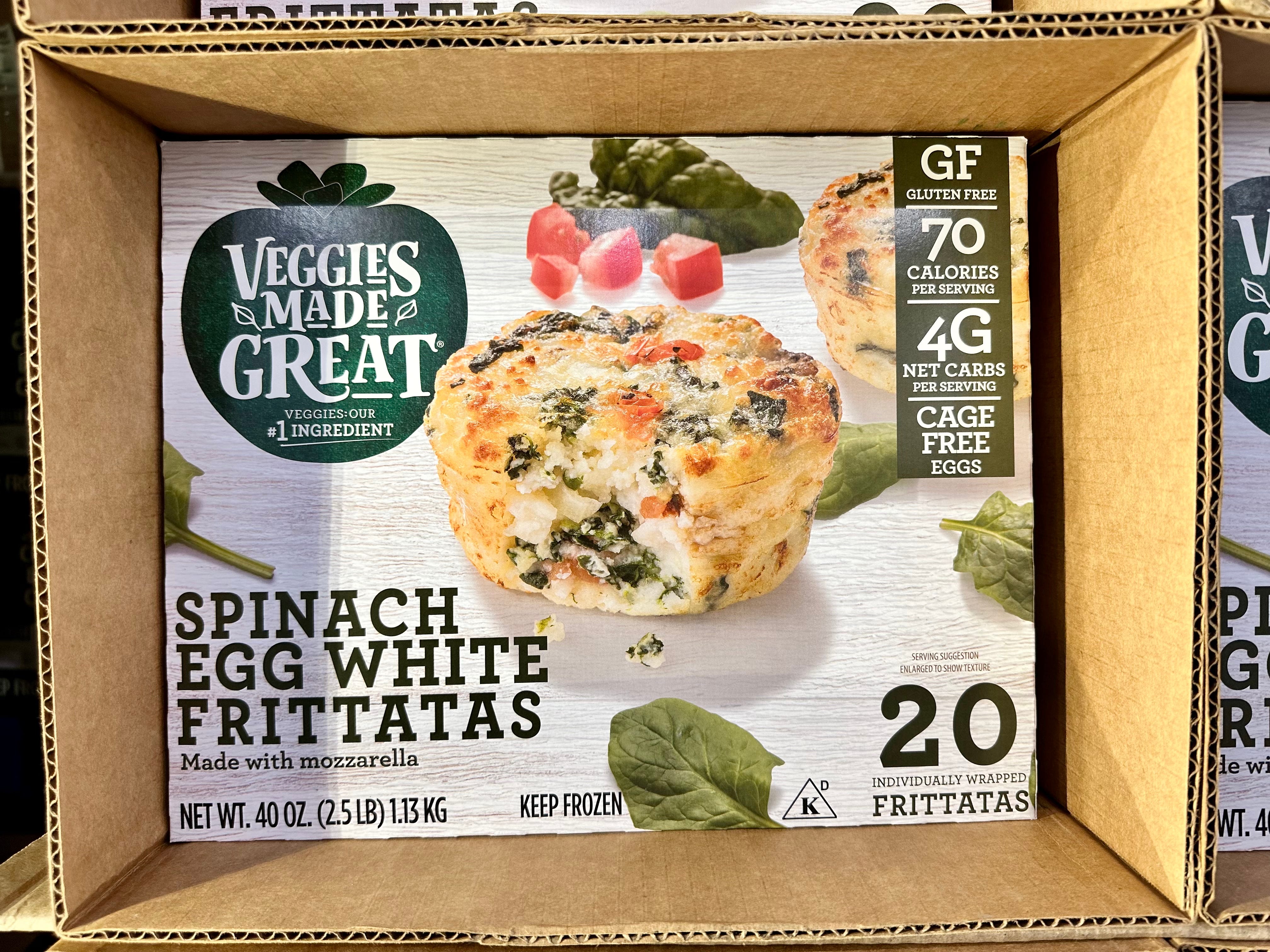 Veggies Mde Great spinach egg white frittatas pack at Costco