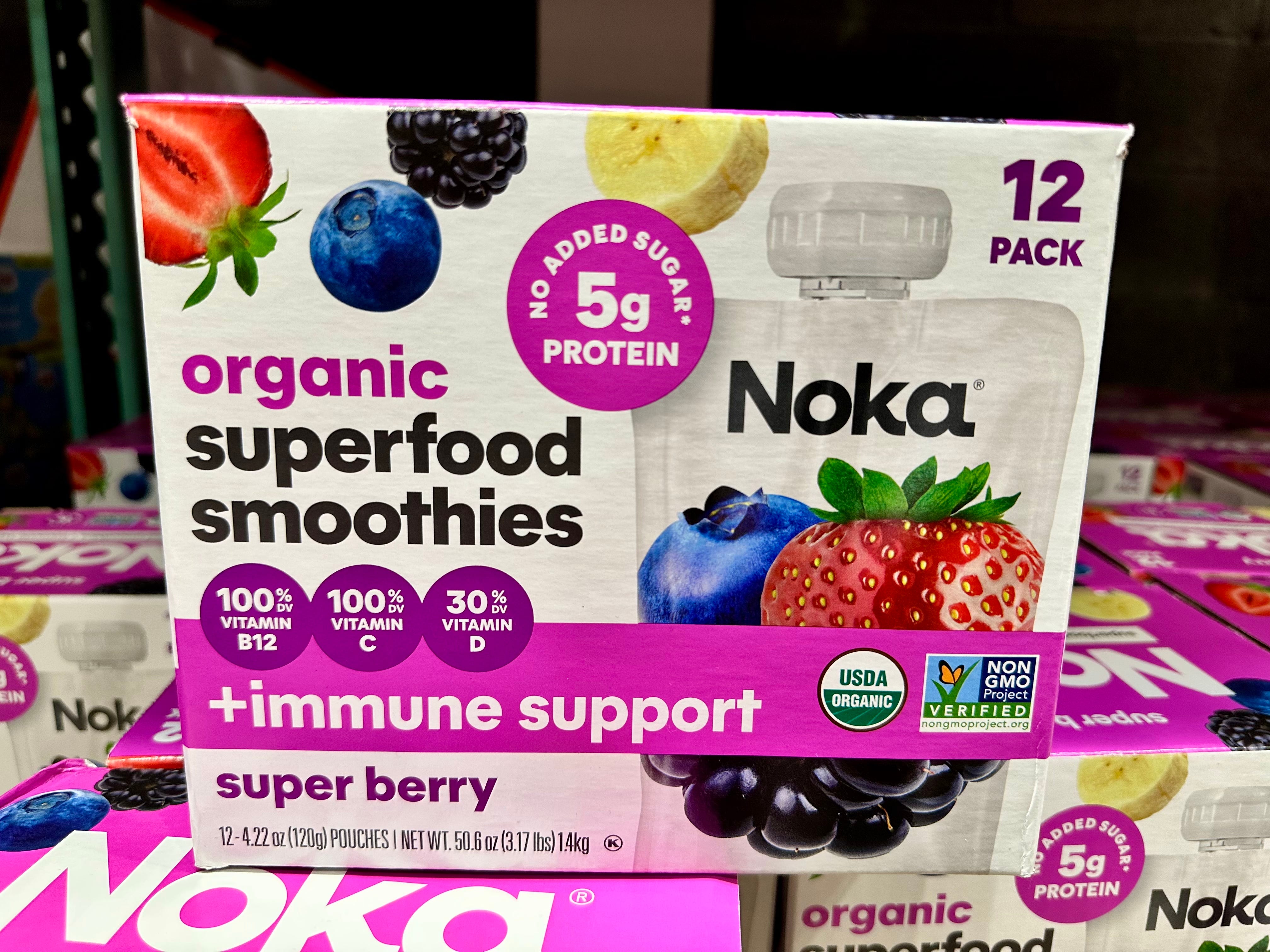 Noka organic superfood smoothies 12-pack at Costco
