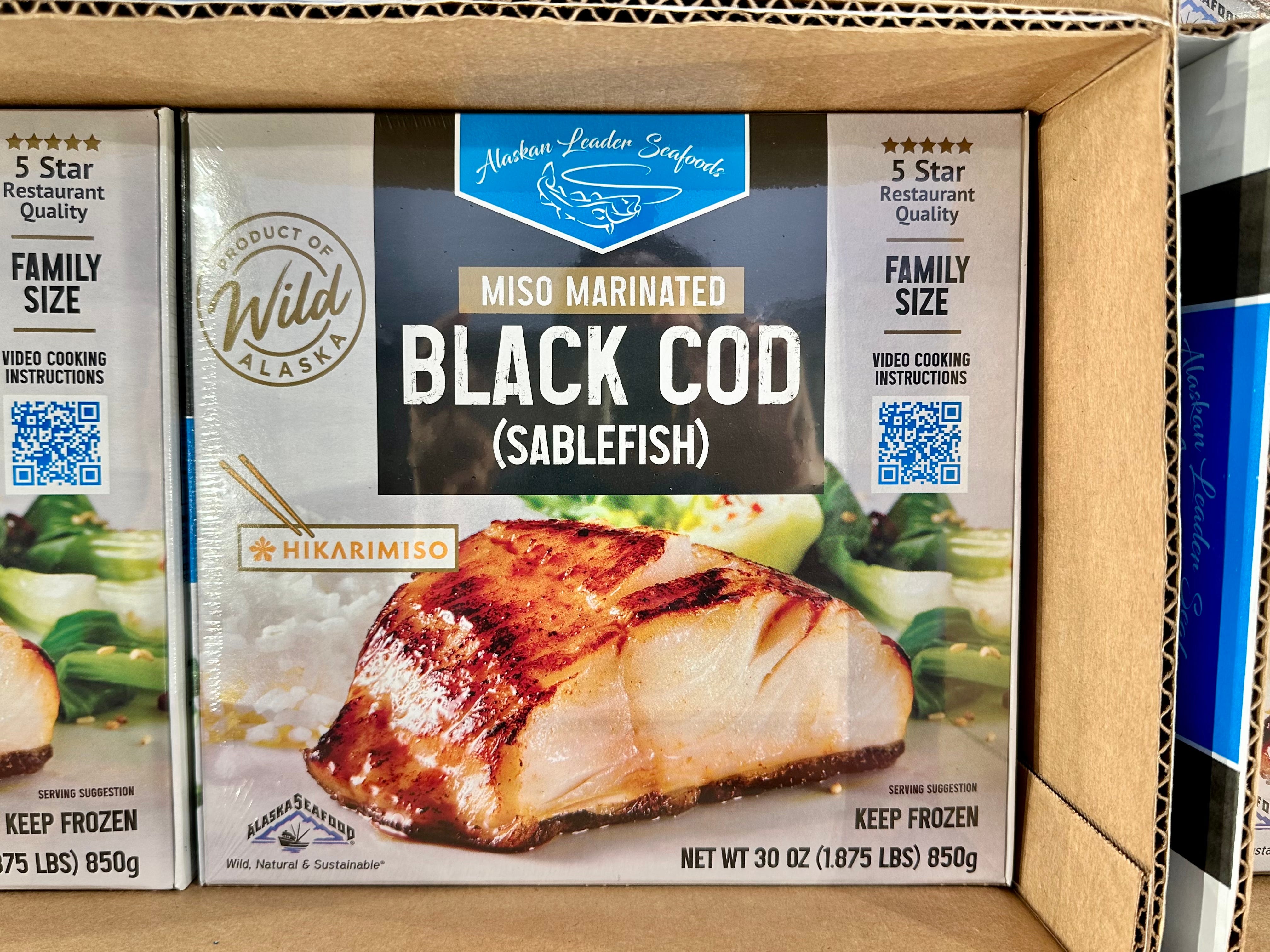 Frozen black cod at Costco