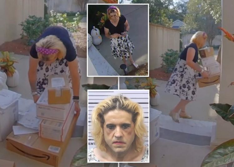 Cross-dressing porch pirate caught swiping packages had police baffled: ‘Particular look’